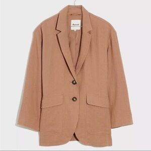 Madewell Tan Linen Blazer Jacket